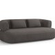MICADONI Jenny sofa, 3 sder - gr bouclé og sort plast