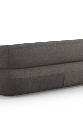 MICADONI Jenny sofa, 3 sder - gr bouclé og sort plast