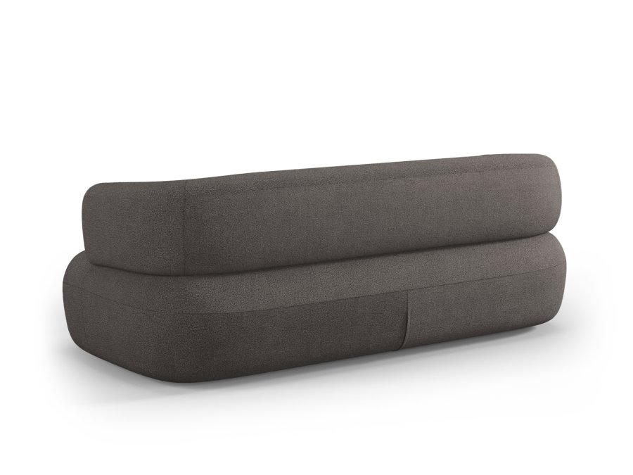 MICADONI Jenny sofa, 3 sder - gr bouclé og sort plast