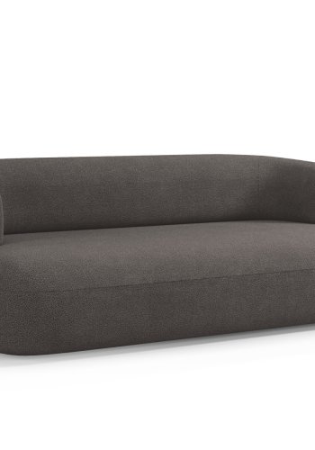 MICADONI Jenny sofa, 3 sder - gr bouclé og sort plast