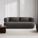 MICADONI Jenny sofa, 3 sder - gr bouclé og sort plast
