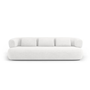 MICADONI Jenny sofa, 4 sder - hvid bouclé og sort plast