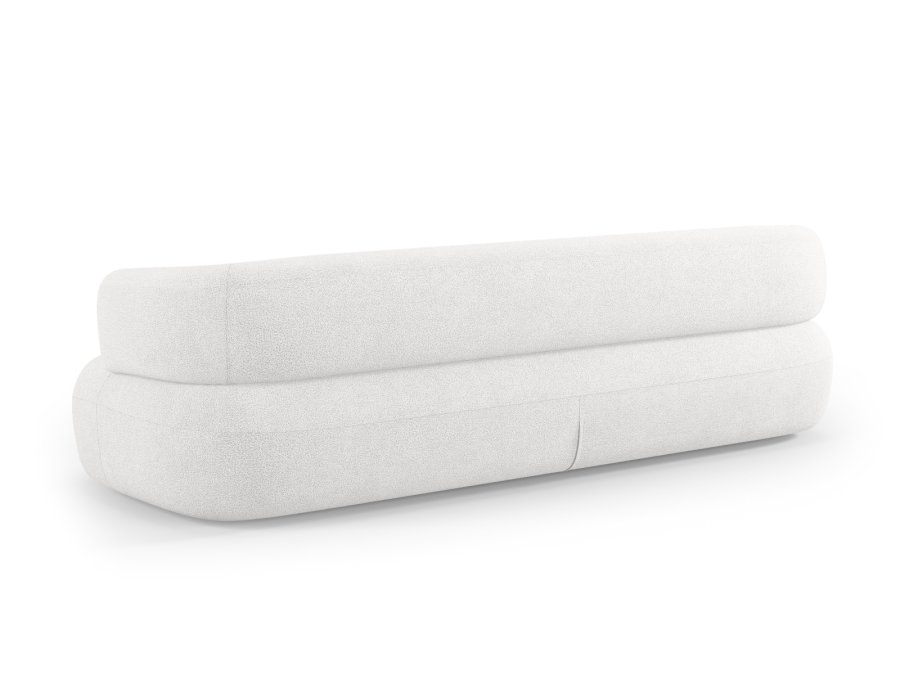 MICADONI Jenny sofa, 4 sder - hvid bouclé og sort plast