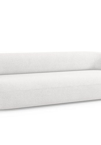 MICADONI Jenny sofa, 4 sder - hvid bouclé og sort plast