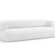 MICADONI Jenny sofa, 4 sder - hvid bouclé og sort plast