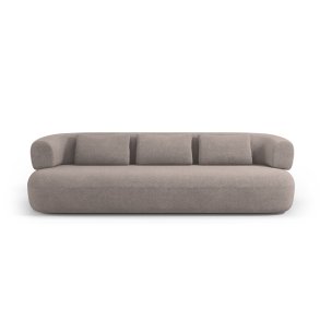 MICADONI Jenny sofa, 4 sder - brun bouclé og sort plast