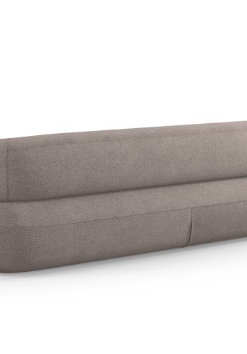 MICADONI Jenny sofa, 4 sder - brun bouclé og sort plast