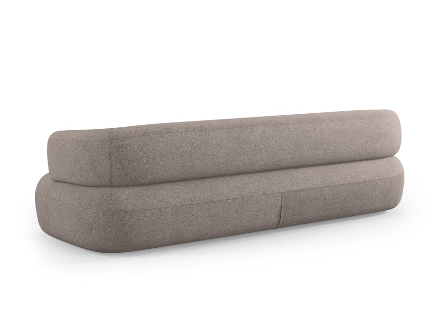 MICADONI Jenny sofa, 4 sder - brun bouclé og sort plast