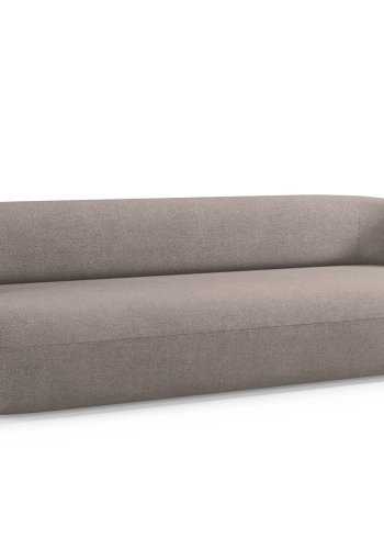 MICADONI Jenny sofa, 4 sder - brun bouclé og sort plast