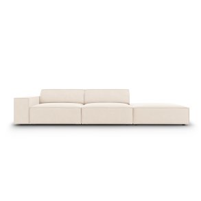 MICADONI Jodie sofa, hjre, 3 sder - beige fljl og sort plast