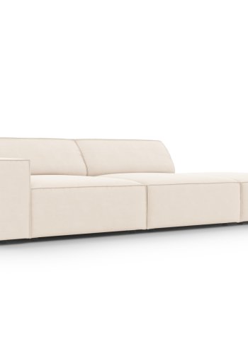 MICADONI Jodie sofa, hjre, 3 sder - beige fljl og sort plast