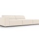 MICADONI Jodie sofa, hjre, 3 sder - beige fljl og sort plast