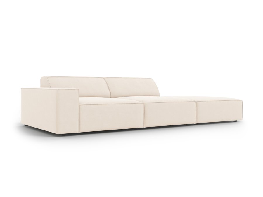 MICADONI Jodie sofa, hjre, 3 sder - beige fljl og sort plast
