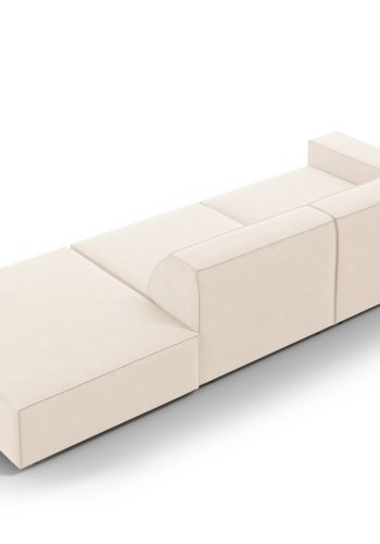 MICADONI Jodie sofa, hjre, 3 sder - beige fljl og sort plast