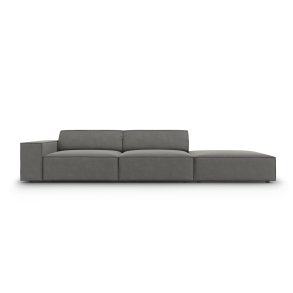 MICADONI Jodie sofa, hjre, 3 sder - gr fljl og sort plast