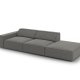 MICADONI Jodie sofa, hjre, 3 sder - gr fljl og sort plast