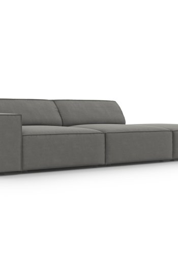 MICADONI Jodie sofa, hjre, 3 sder - gr fljl og sort plast