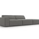 MICADONI Jodie sofa, hjre, 3 sder - gr fljl og sort plast