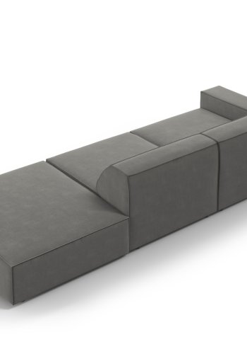 MICADONI Jodie sofa, hjre, 3 sder - gr fljl og sort plast