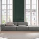 MICADONI Jodie sofa, hjre, 3 sder - gr fljl og sort plast