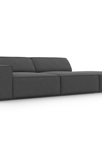 MICADONI Jodie sofa, hjre, 3 sder - gr fljl og sort plast