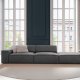 MICADONI Jodie sofa, hjre, 3 sder - gr fljl og sort plast