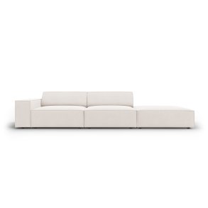MICADONI Jodie sofa, hjre, 3 sder - beige stof og sort plast