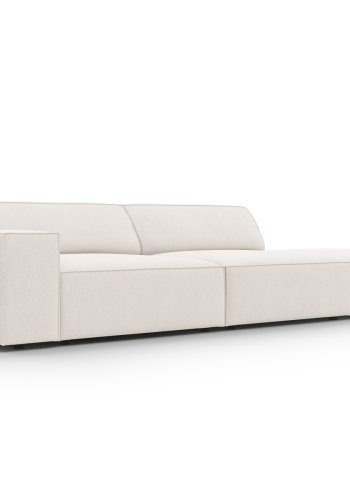 MICADONI Jodie sofa, hjre, 3 sder - beige stof og sort plast