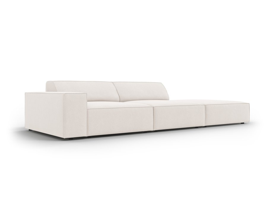 MICADONI Jodie sofa, hjre, 3 sder - beige stof og sort plast