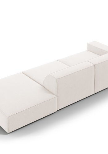 MICADONI Jodie sofa, hjre, 3 sder - beige stof og sort plast