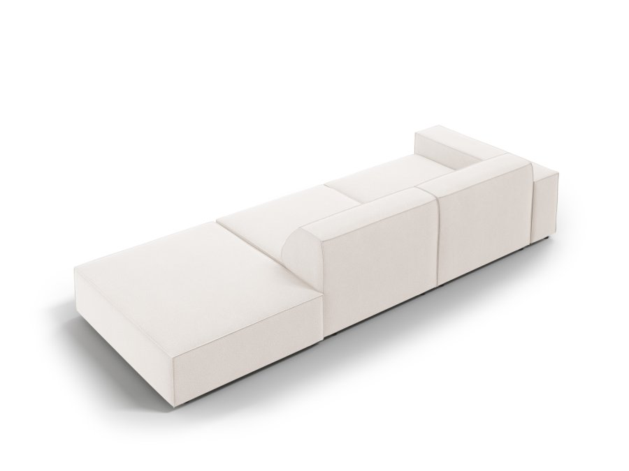 MICADONI Jodie sofa, hjre, 3 sder - beige stof og sort plast