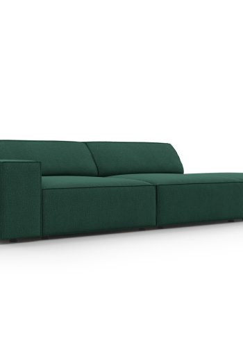MICADONI Jodie sofa, hjre, 3 sder - grn stof og sort plast