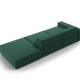MICADONI Jodie sofa, hjre, 3 sder - grn stof og sort plast