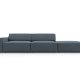MICADONI Jodie sofa, hjre, 3 sder - bl stof og sort plast