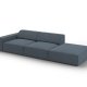 MICADONI Jodie sofa, hjre, 3 sder - bl stof og sort plast