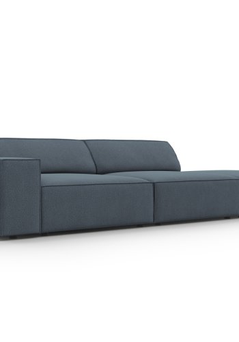 MICADONI Jodie sofa, hjre, 3 sder - bl stof og sort plast