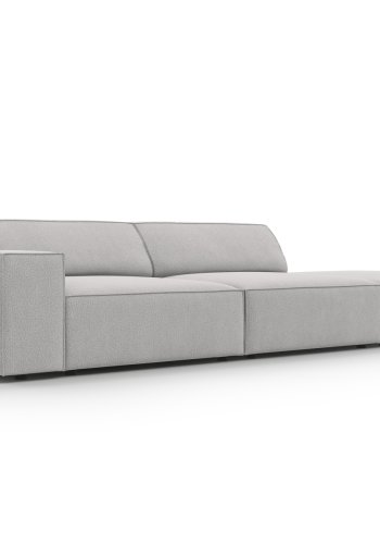 MICADONI Jodie sofa, hjre, 3 sder - gr stof og sort plast