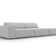 MICADONI Jodie sofa, hjre, 3 sder - gr stof og sort plast
