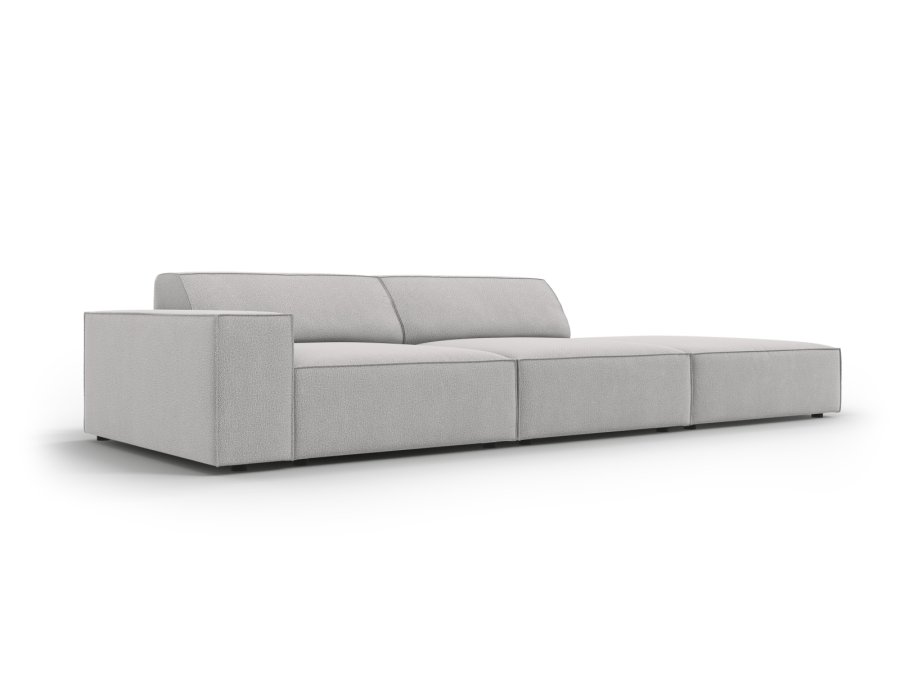 MICADONI Jodie sofa, hjre, 3 sder - gr stof og sort plast