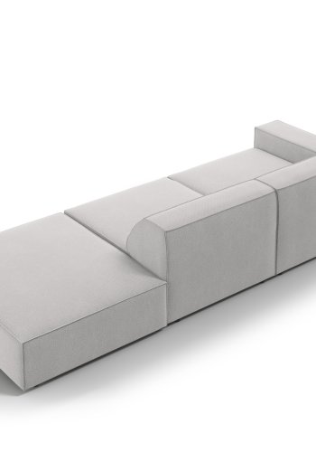 MICADONI Jodie sofa, hjre, 3 sder - gr stof og sort plast