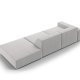 MICADONI Jodie sofa, hjre, 3 sder - gr stof og sort plast