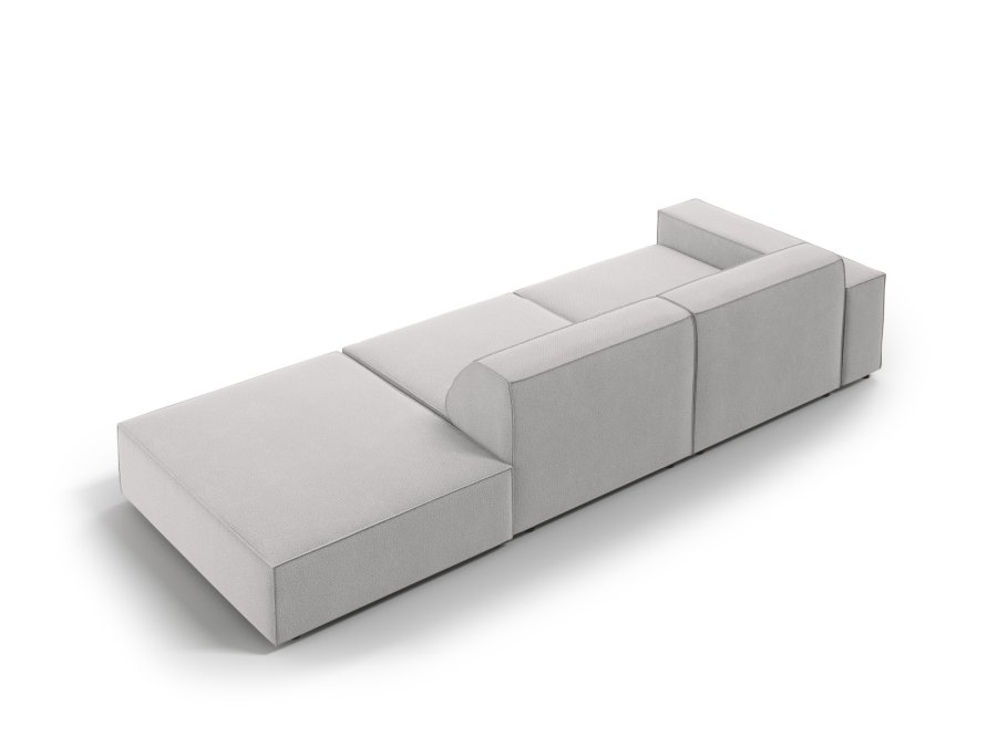 MICADONI Jodie sofa, hjre, 3 sder - gr stof og sort plast