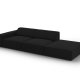 MICADONI Jodie sofa, hjre, 3 sder - sort stof og sort plast
