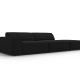 MICADONI Jodie sofa, hjre, 3 sder - sort stof og sort plast