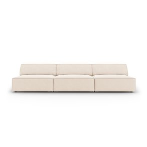 MICADONI Jodie sofa, 3 sder - beige fljl og sort plast