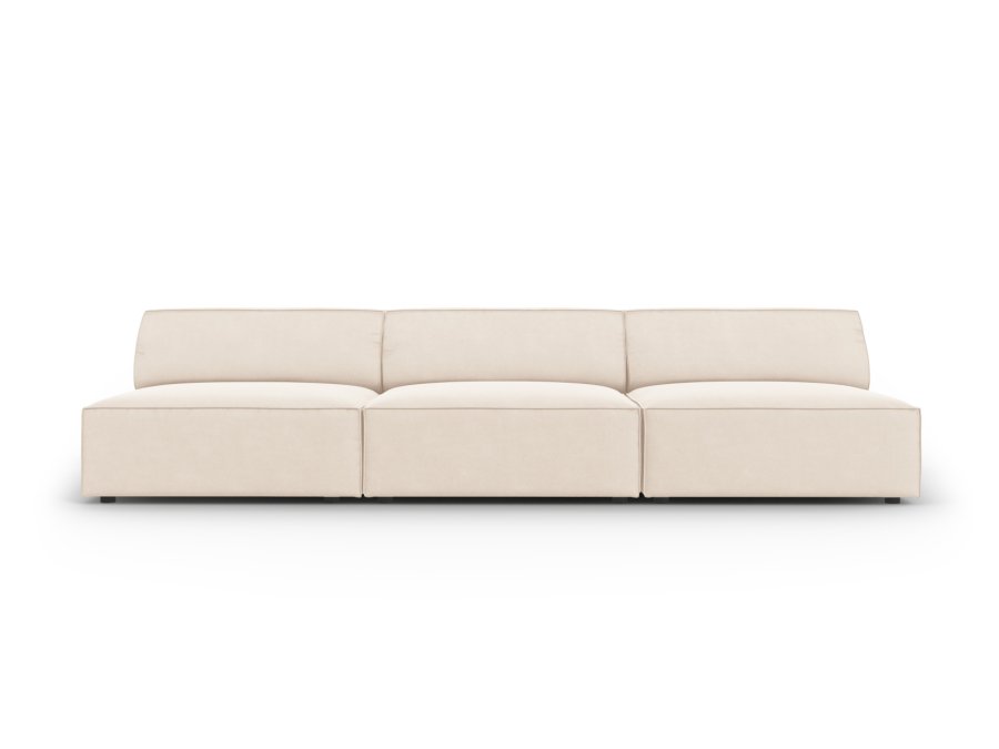 MICADONI Jodie sofa, 3 sder - beige fljl og sort plast