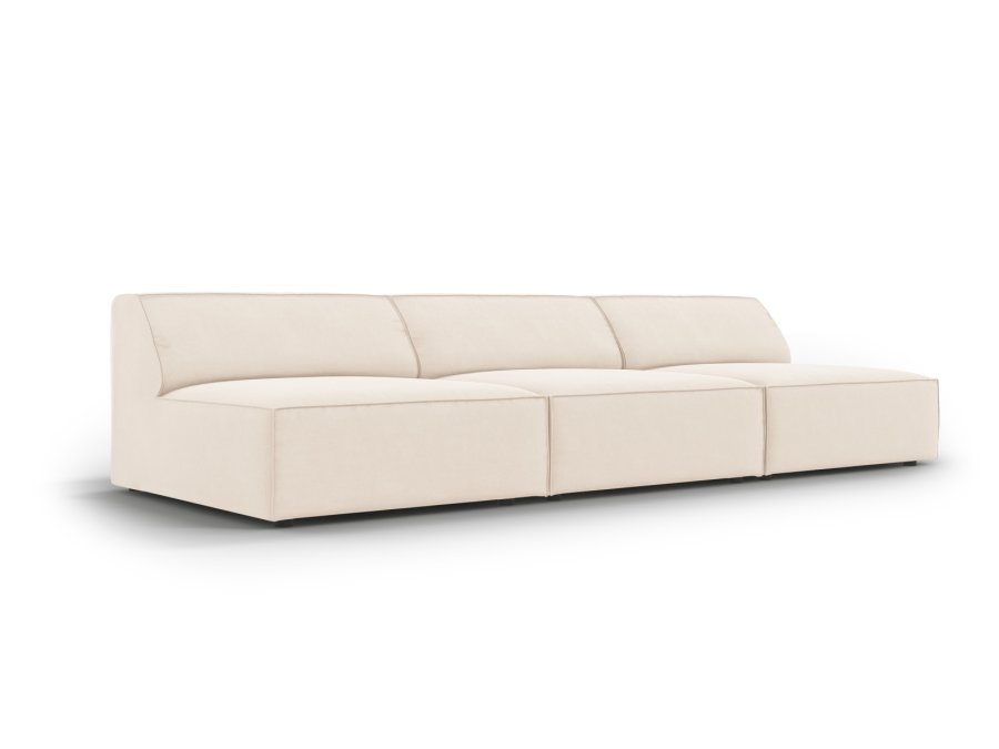 MICADONI Jodie sofa, 3 sder - beige fljl og sort plast