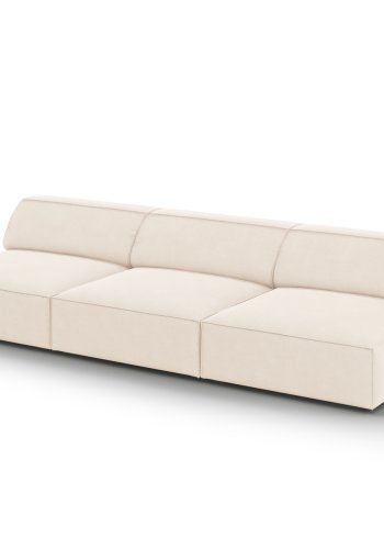 MICADONI Jodie sofa, 3 sder - beige fljl og sort plast