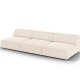 MICADONI Jodie sofa, 3 sder - beige fljl og sort plast