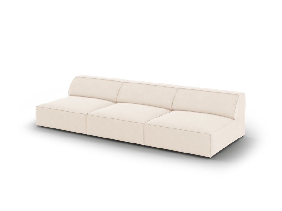 MICADONI Jodie sofa, 3 sder - beige fljl og sort plast